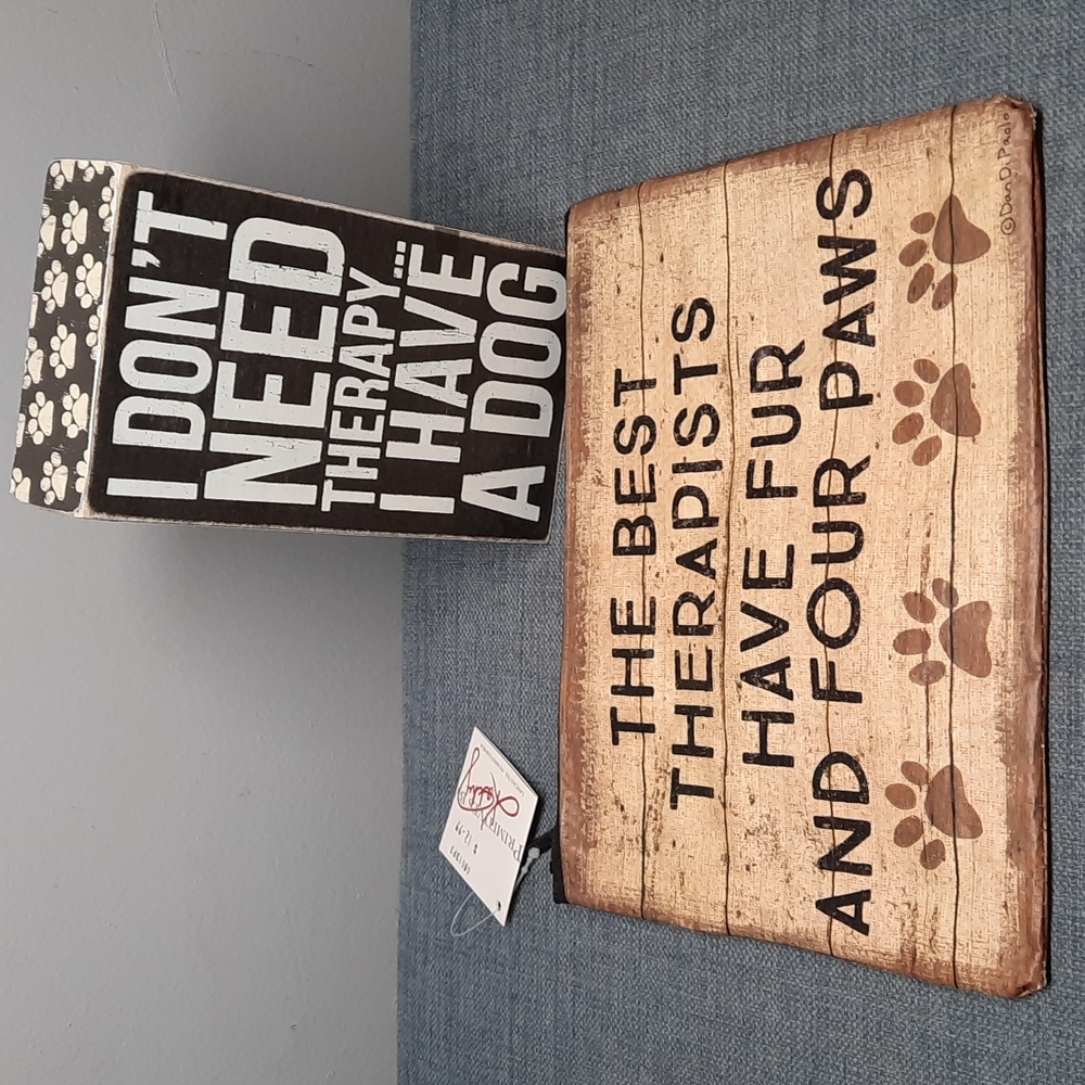 Box Sign Shelf Sitter Zippered Pouch Bag Funny Don't Need Therapist Therapy Dog